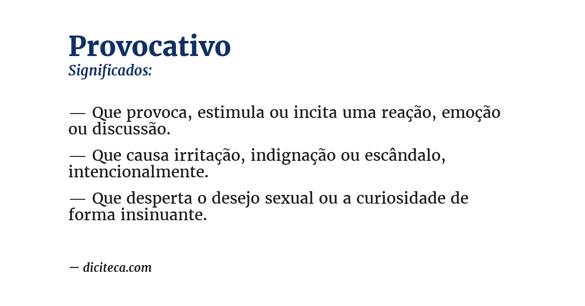 Significado de provocativo