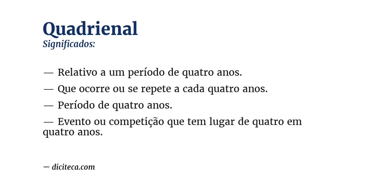 Significado de quadrienal