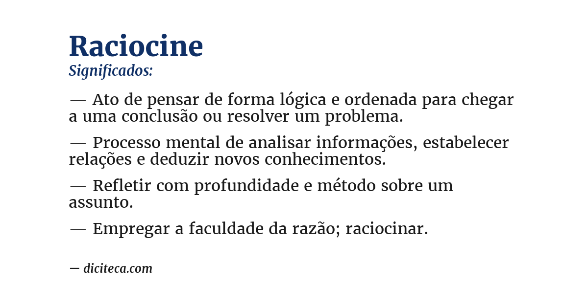 Significado de raciocine