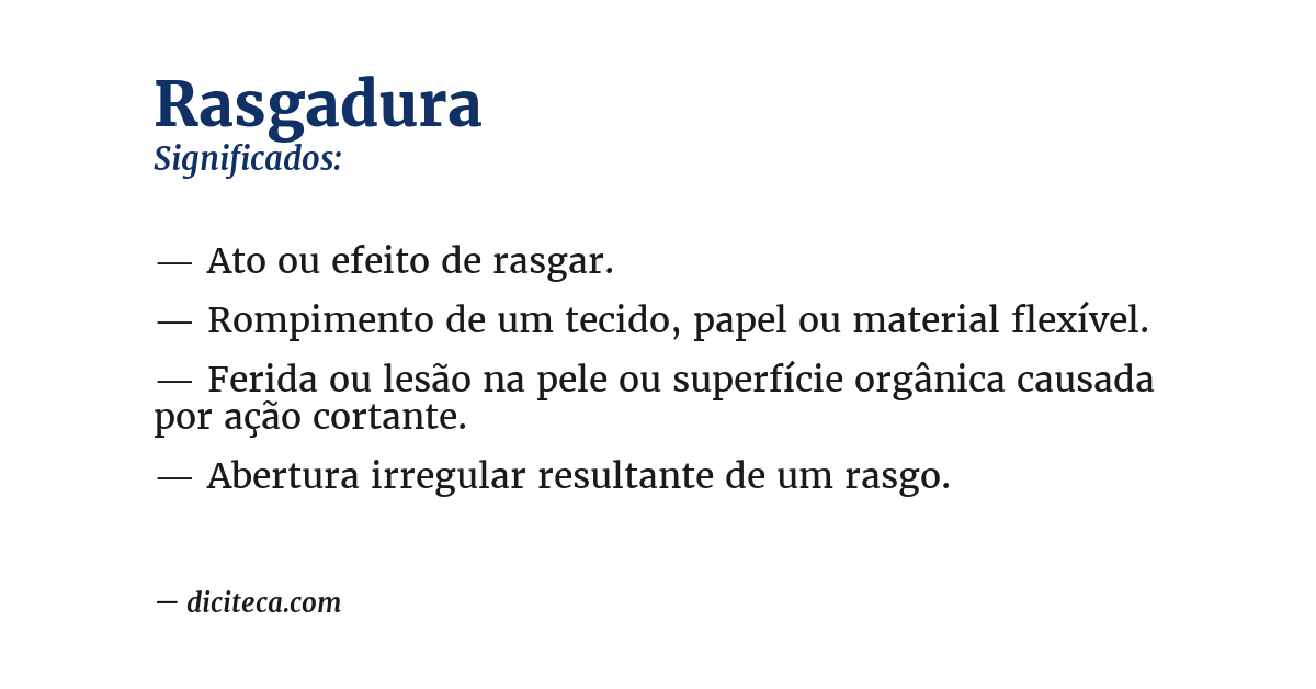 Significado de rasgadura