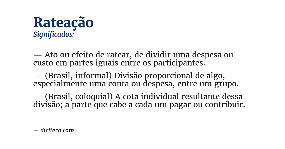 Significado de rateação
