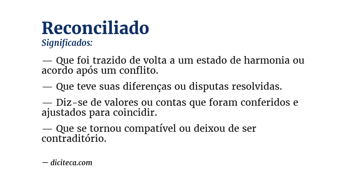 Significado de reconciliado