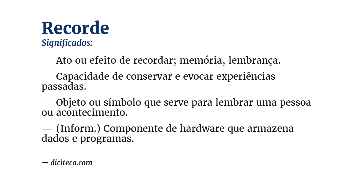 Significado de recorde