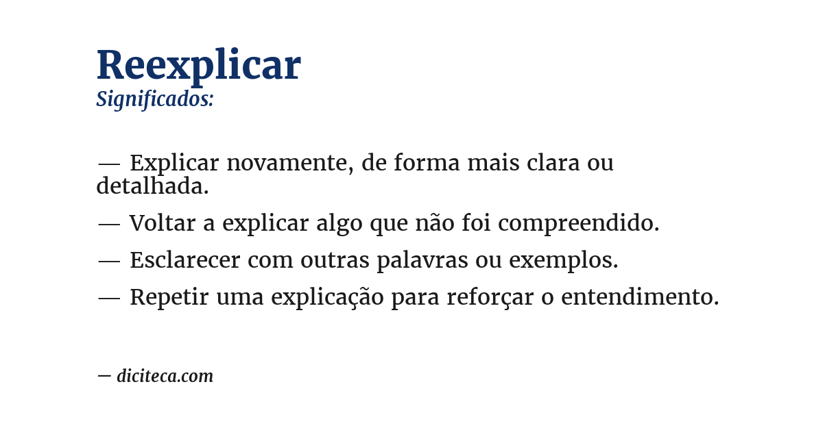 Significado de reexplicar