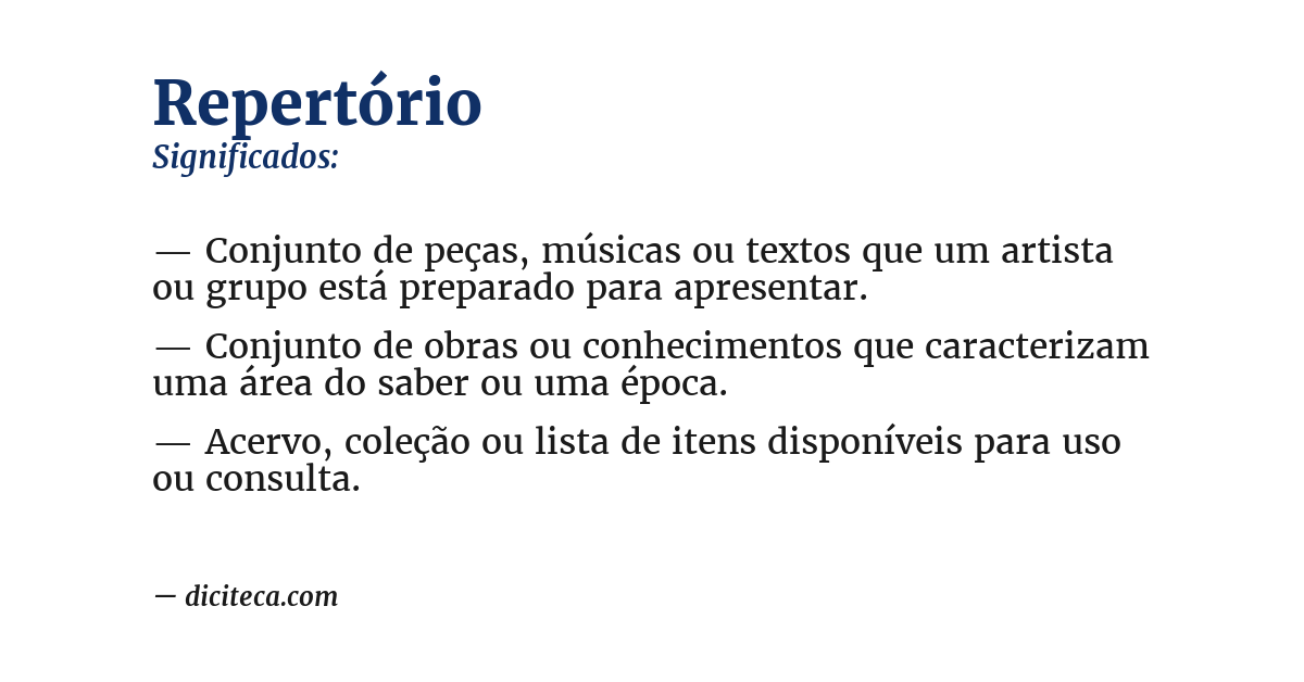 Significado de repertório