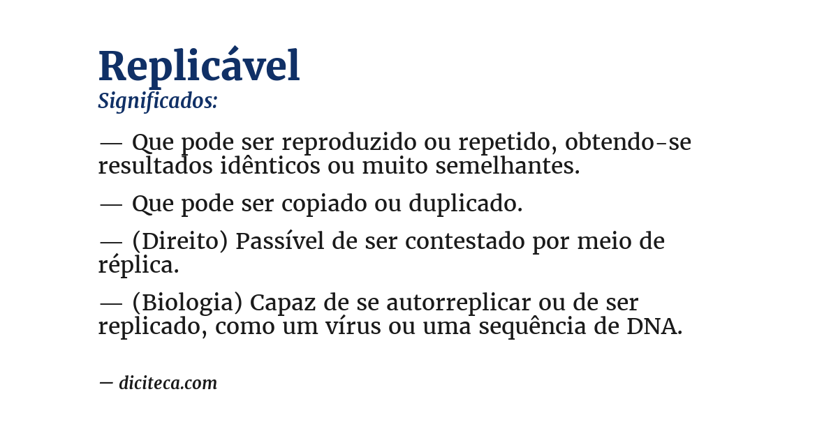 Significado de replicável