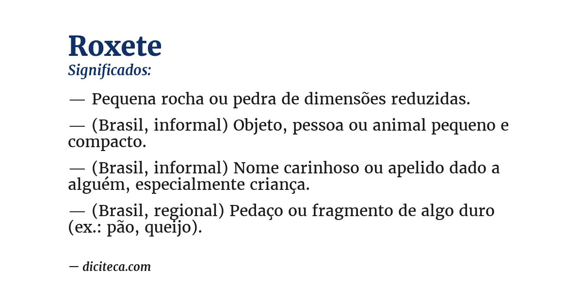 Significado de roxete