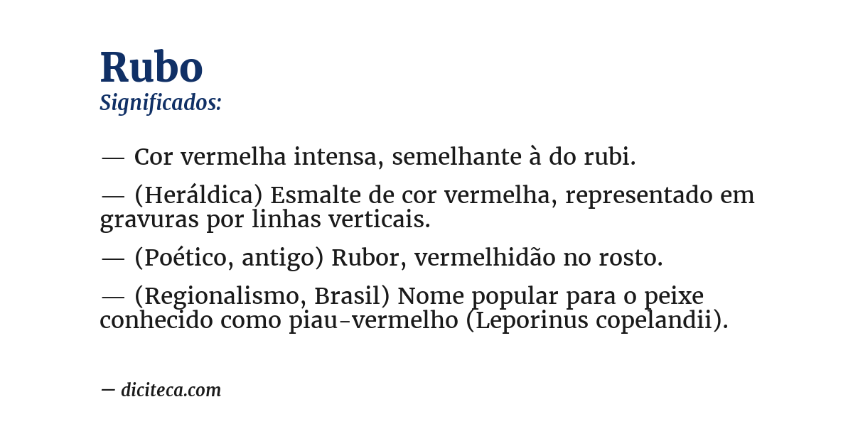 Significado de rubo