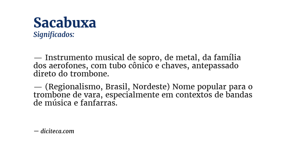 Significado de sacabuxa