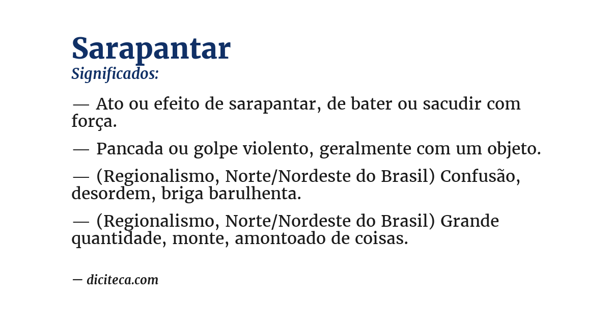 Significado de sarapantar