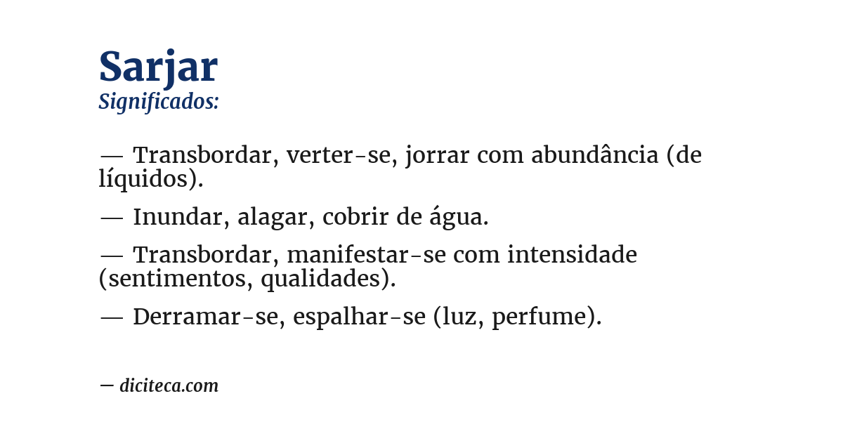 Significado de sarjar