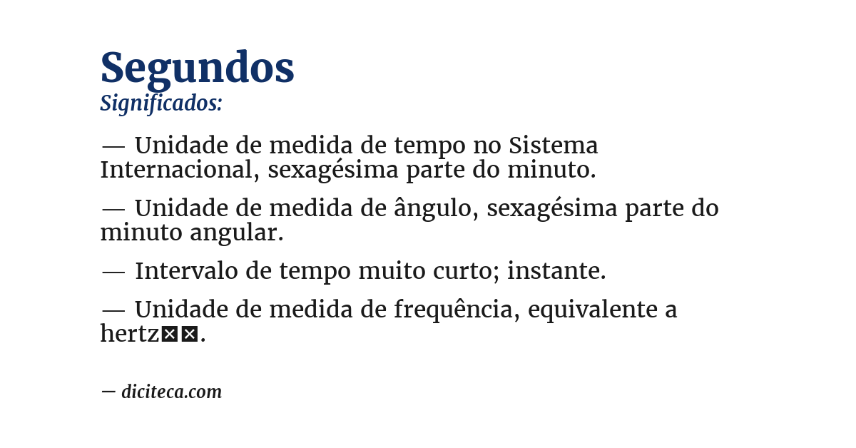 Significado de segundos