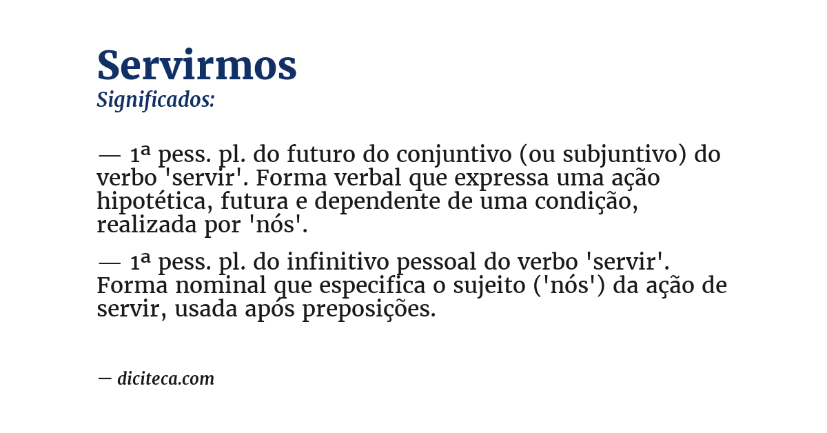 Significado de servirmos