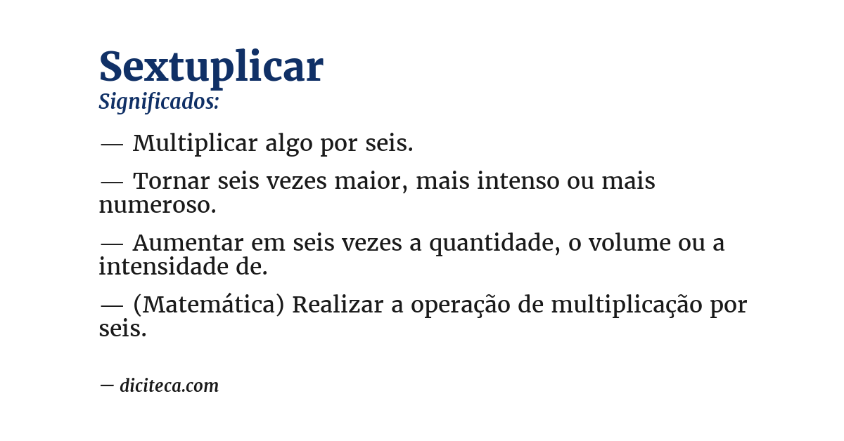 Significado de sextuplicar