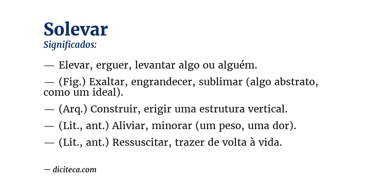 Significado de solevar