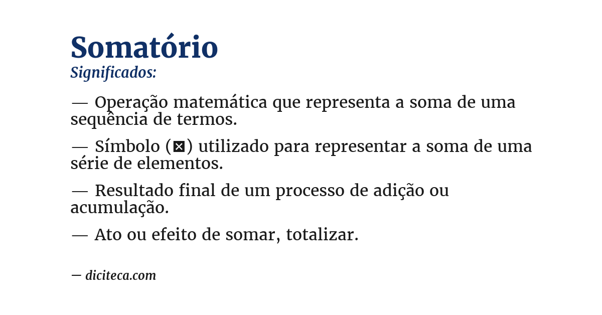 Significado de somatório