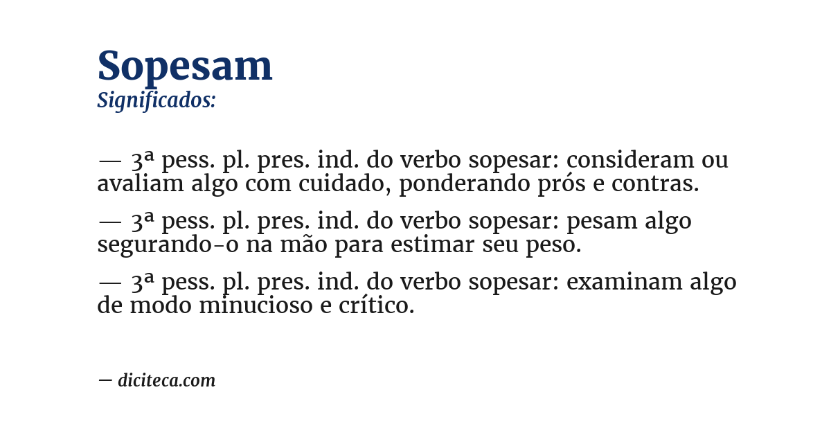 Significado de sopesam