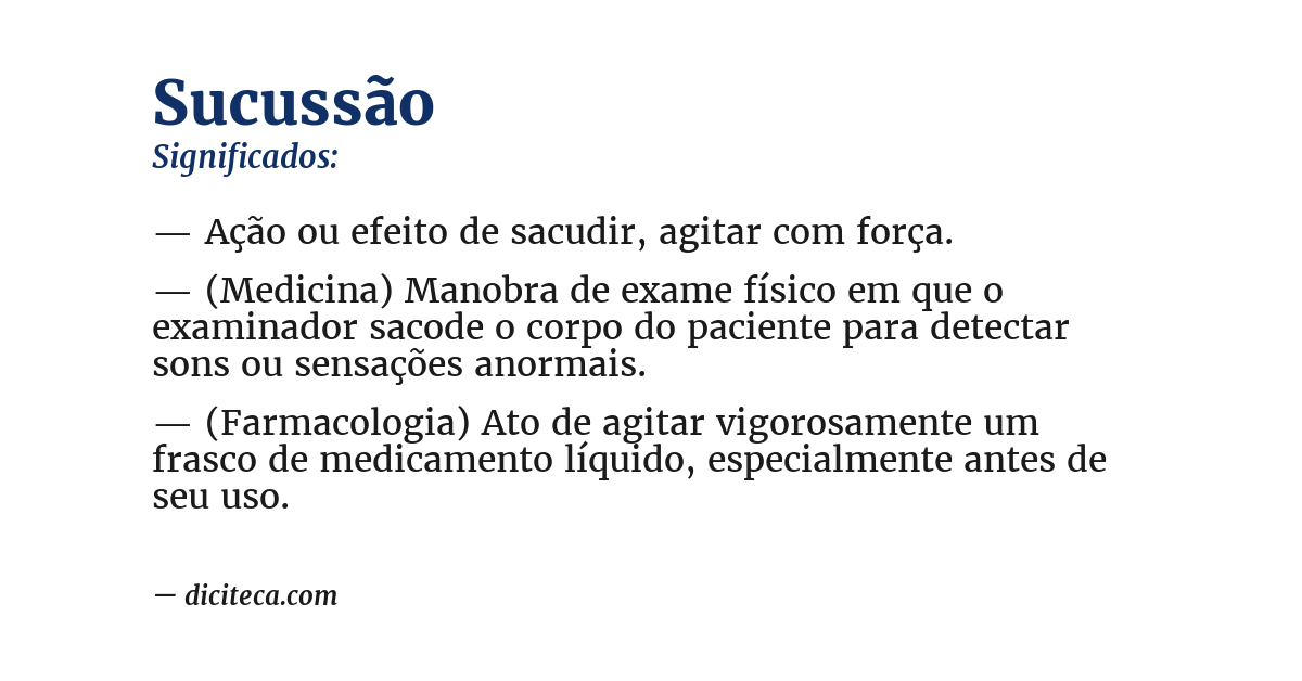 Significado de sucussão