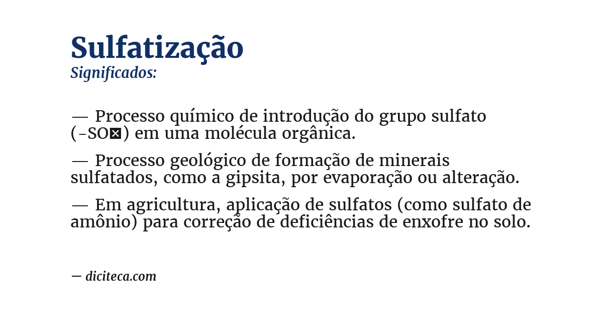 Significado de sulfatização