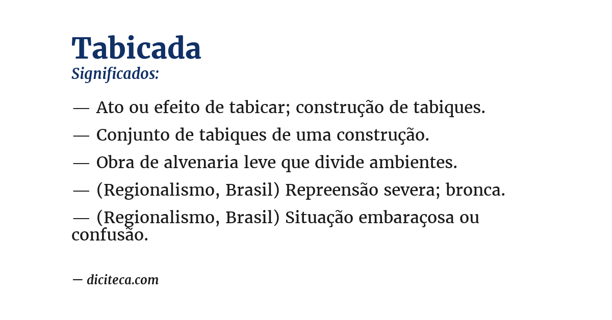 Significado de tabicada