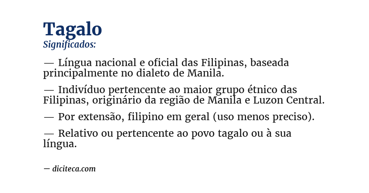 Significado de tagalo