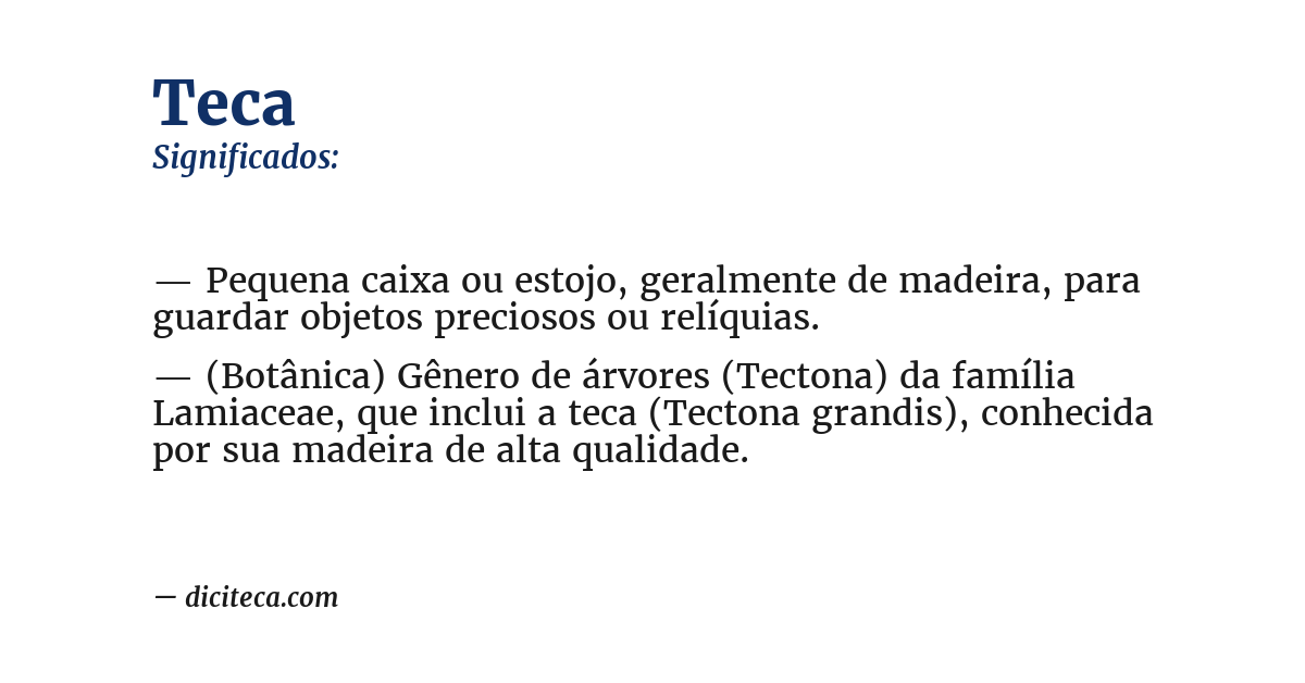 Significado de teca