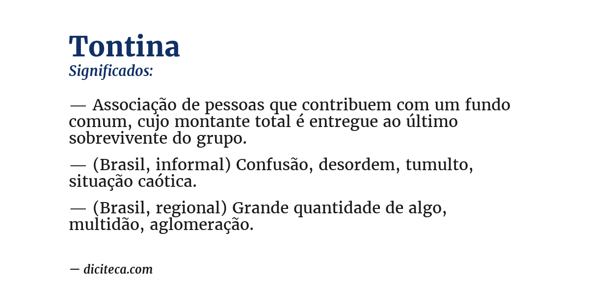 Significado de tontina