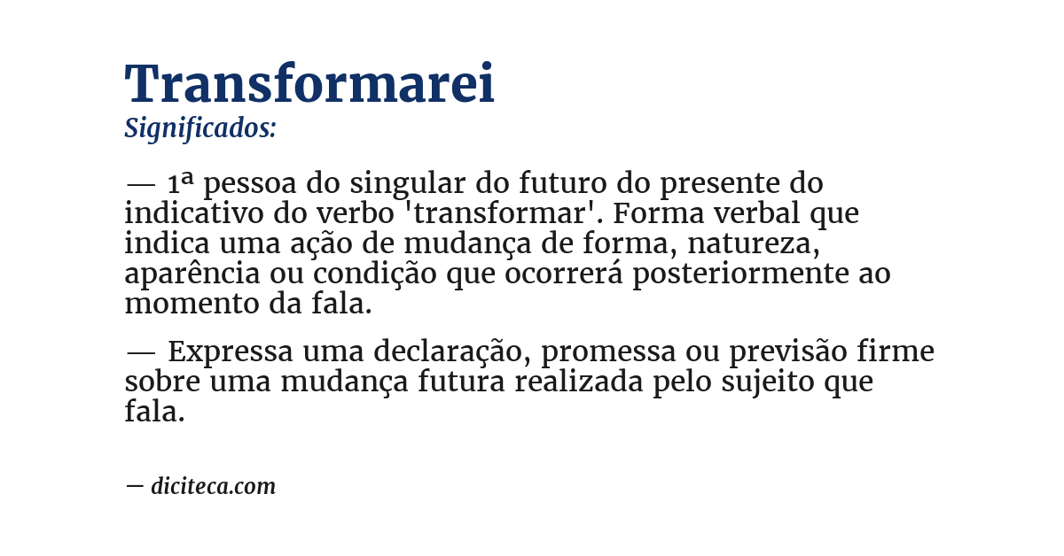 Significado de transformarei