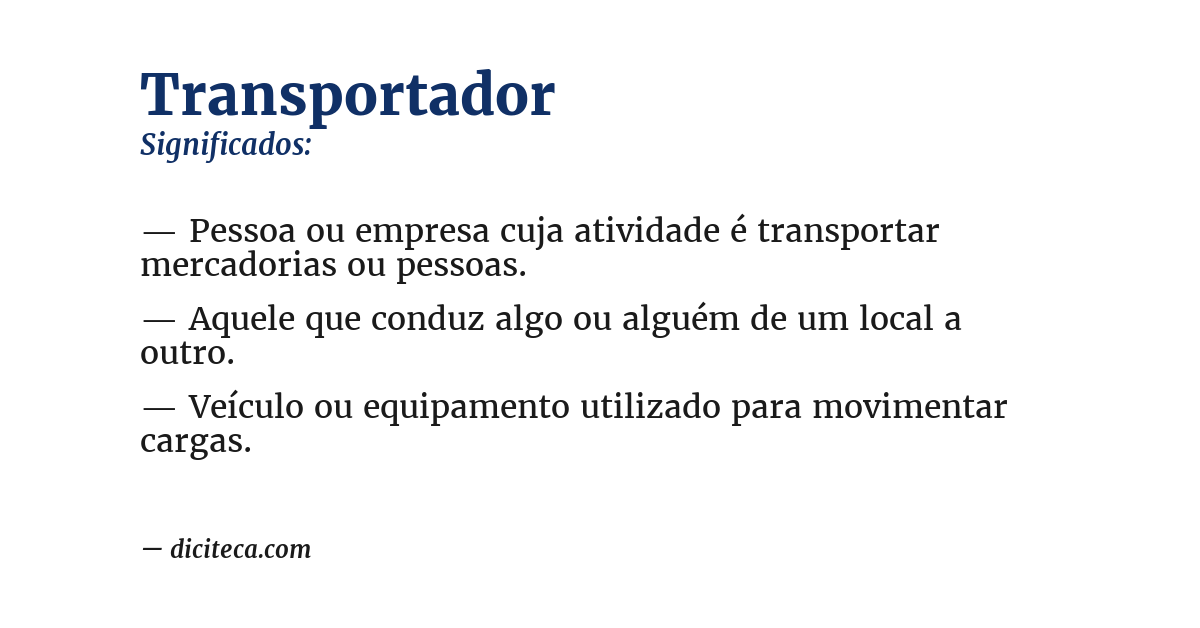 Significado de transportador
