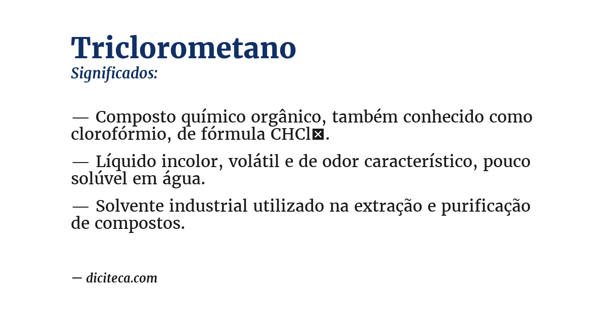 Significado de triclorometano