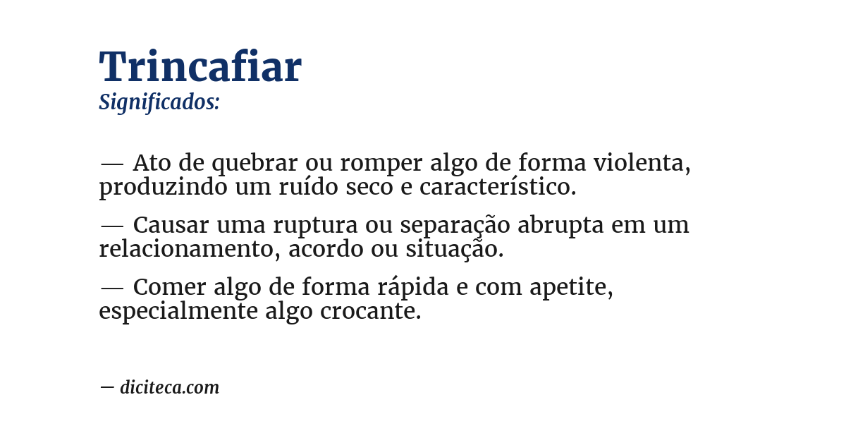Significado de trincafiar