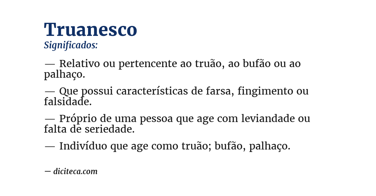 Significado de truanesco