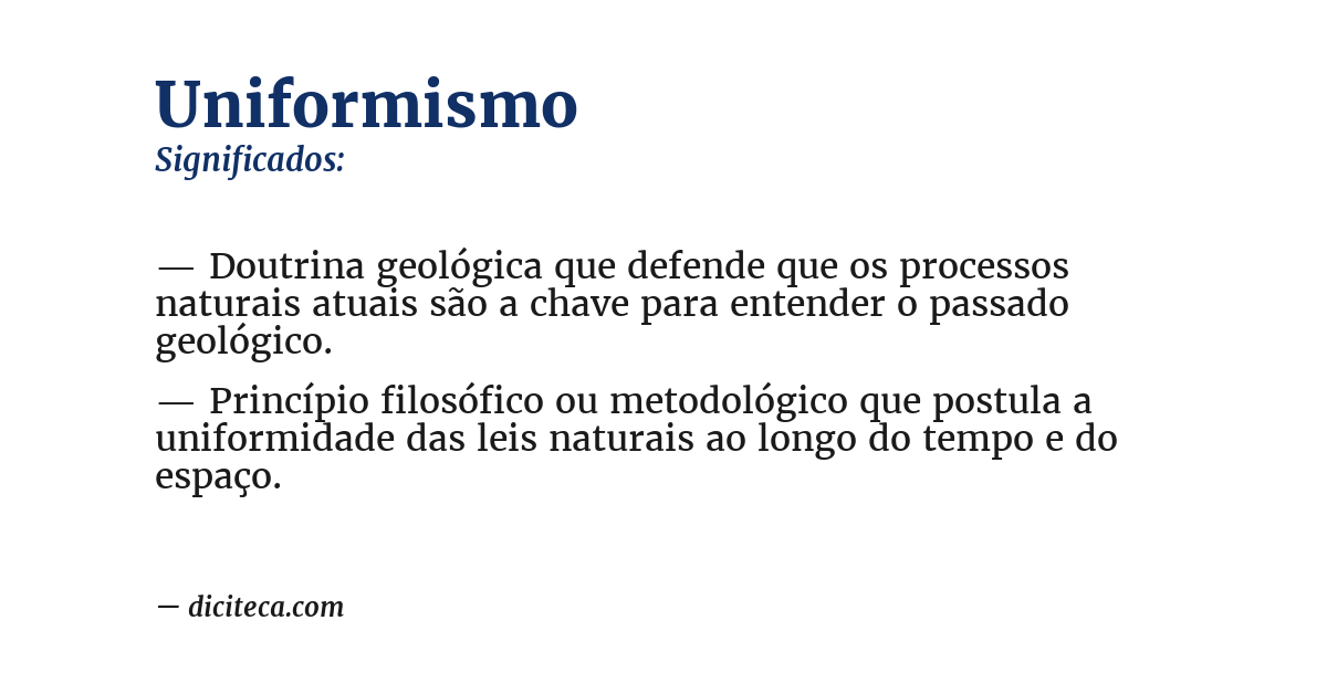 Significado de uniformismo