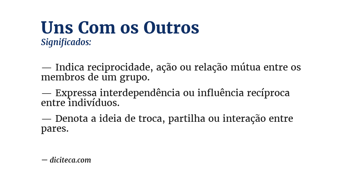 Significado de uns com os outros
