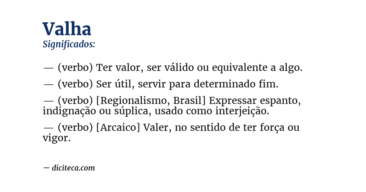 Significado de valha