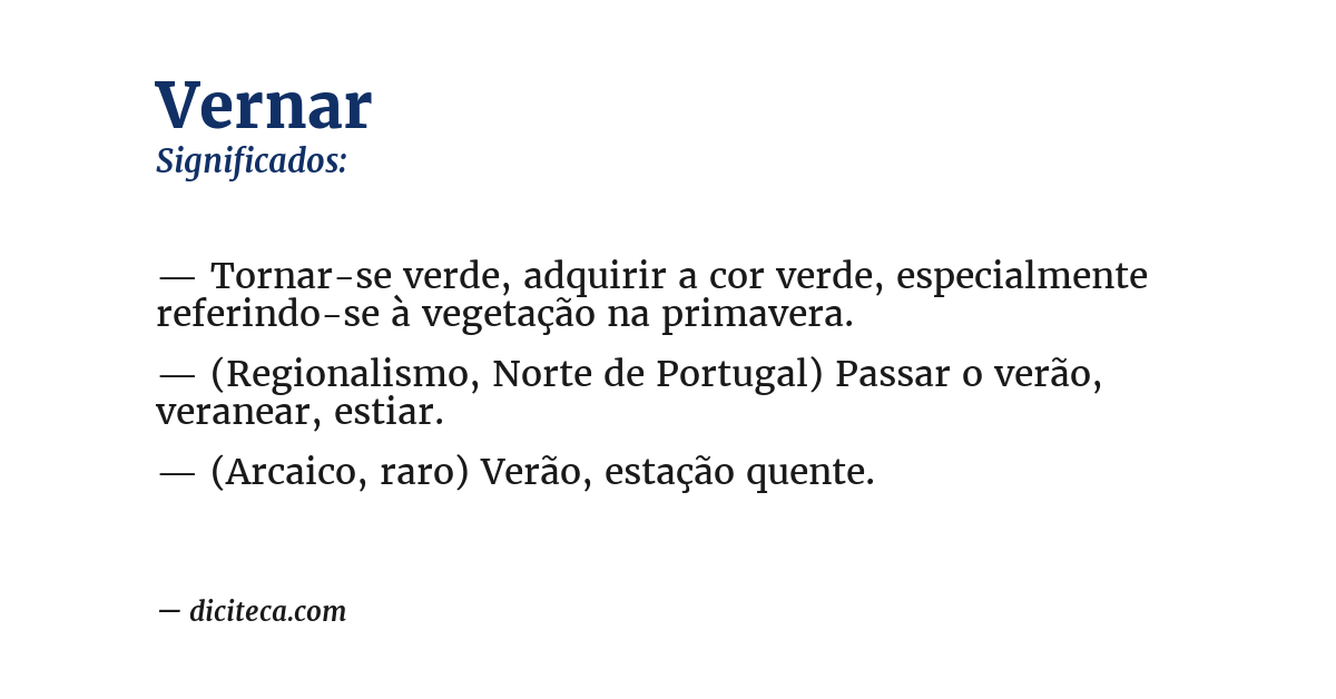 Significado de vernar