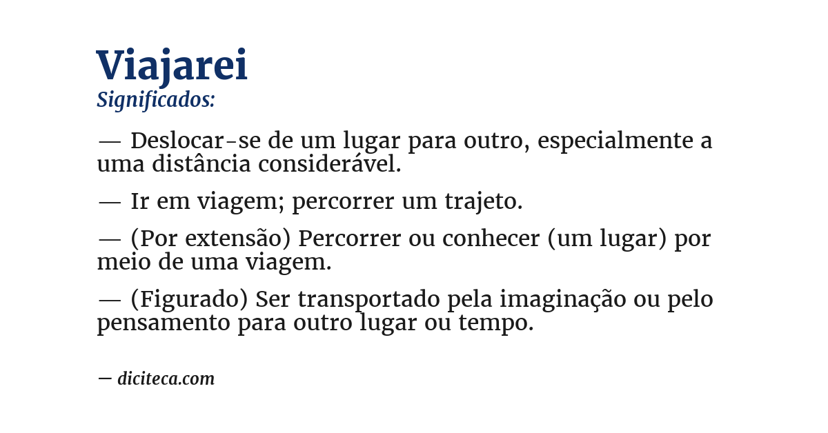 Significado de viajarei