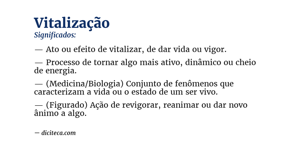 Significado de vitalização