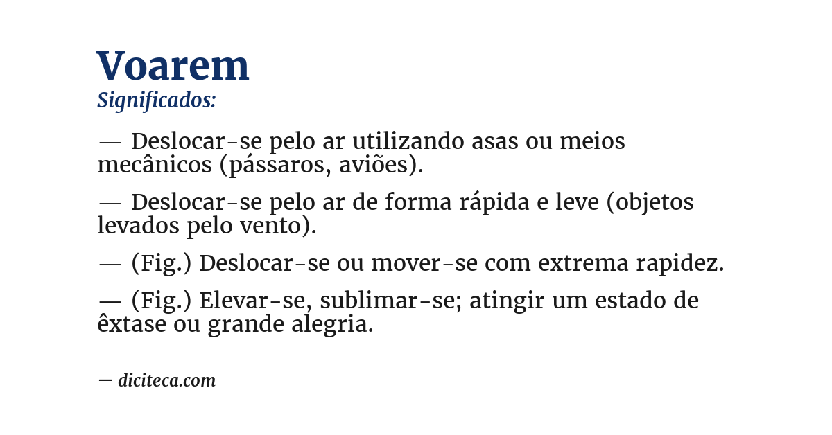 Significado de voarem