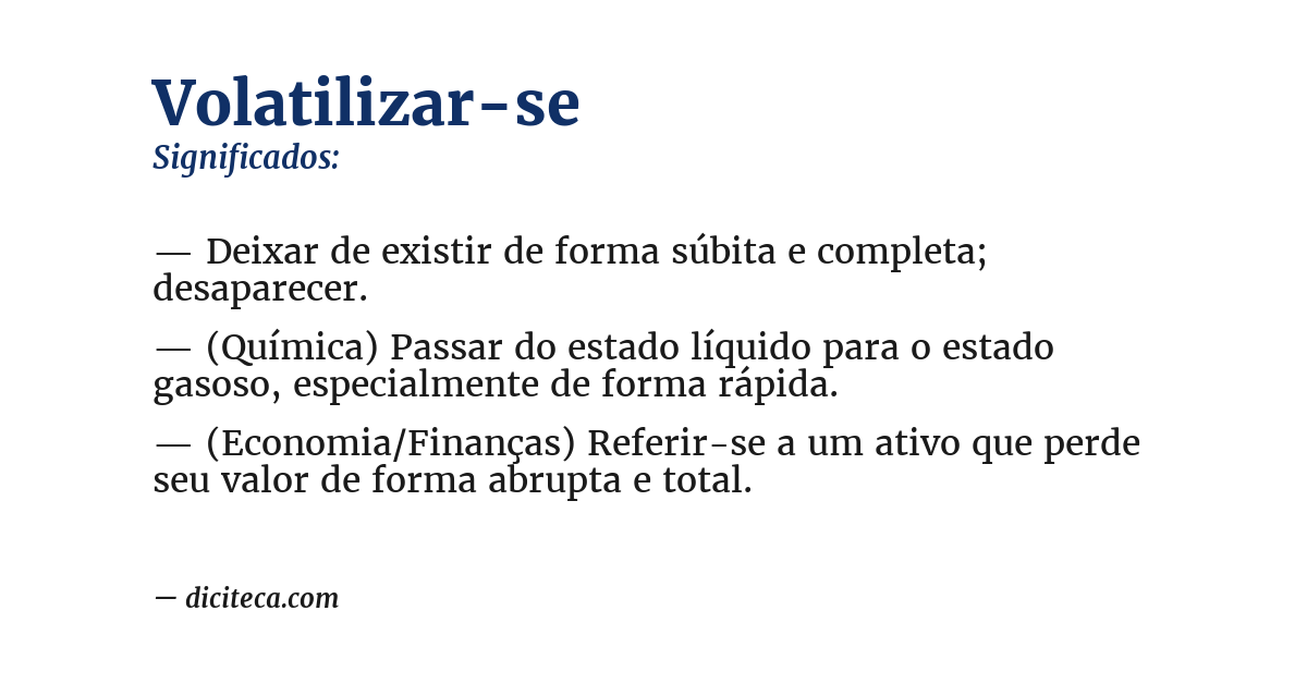 Significado de volatilizar-se