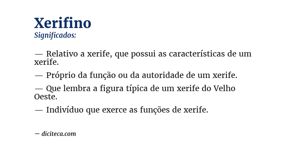 Significado de xerifino