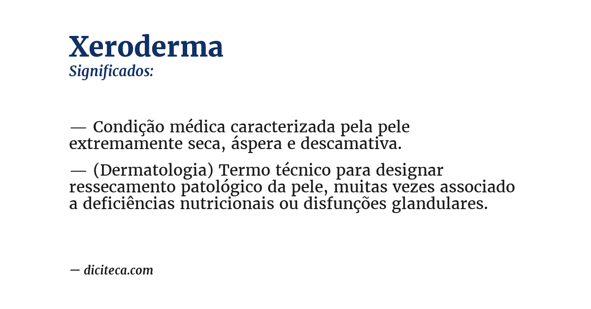Significado de xeroderma