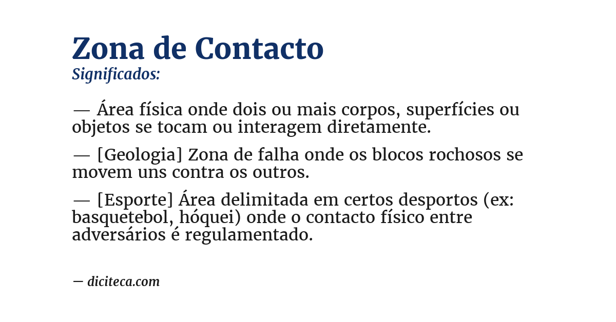 Significado de zona de contacto