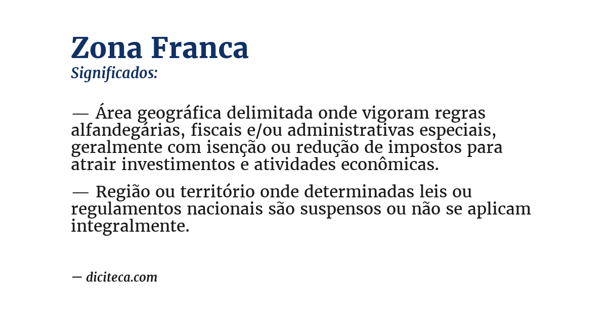 Significado de zona franca