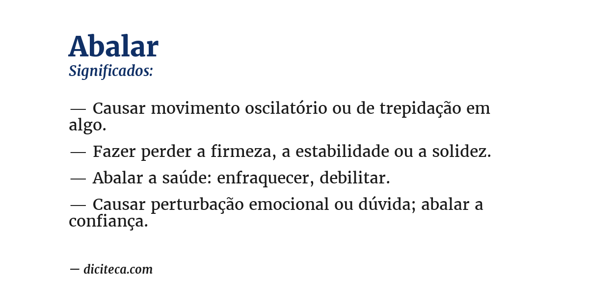 Significado de abalar