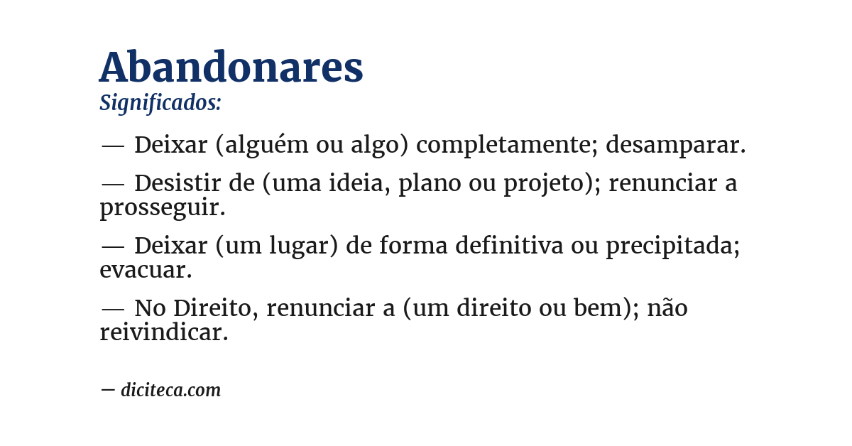Significado de abandonares