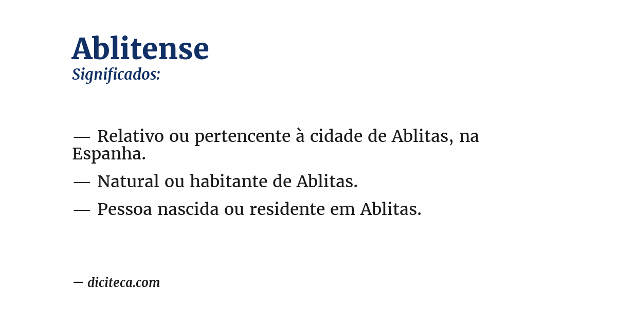 Significado de ablitense