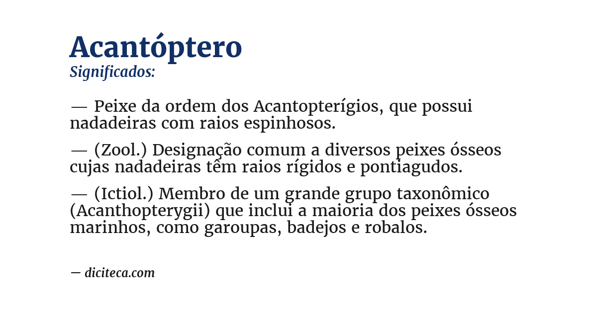 Significado de acantóptero