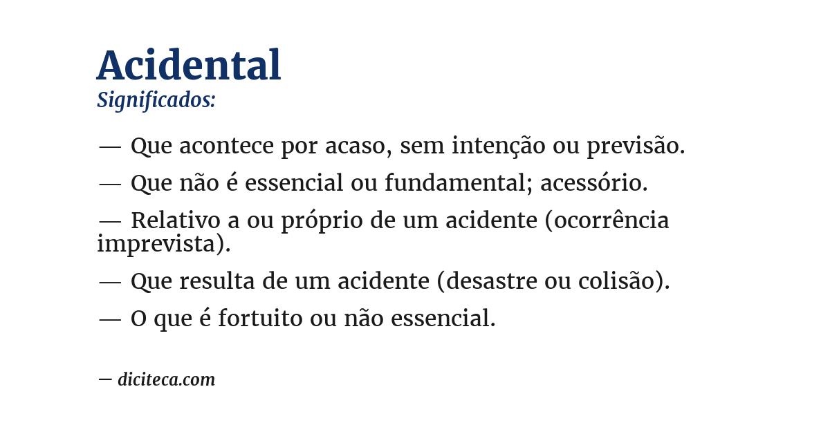 Significado de acidental