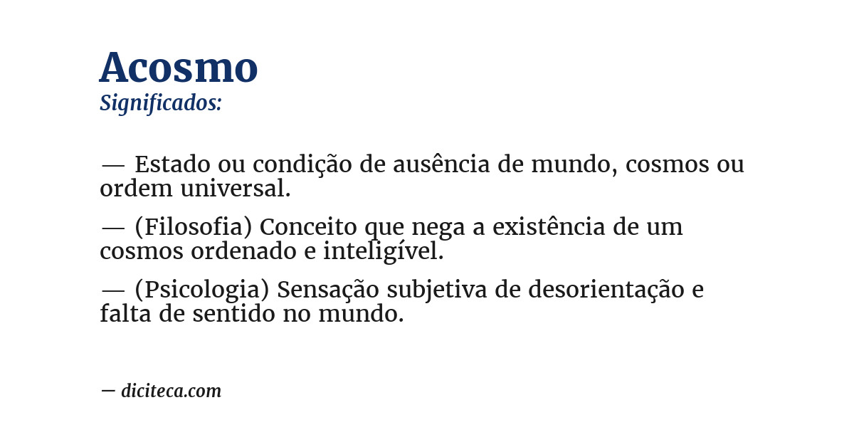 Significado de acosmo